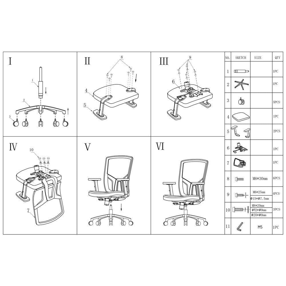 Ergonomic Mesh Office Chair with Lumbar Support V943803