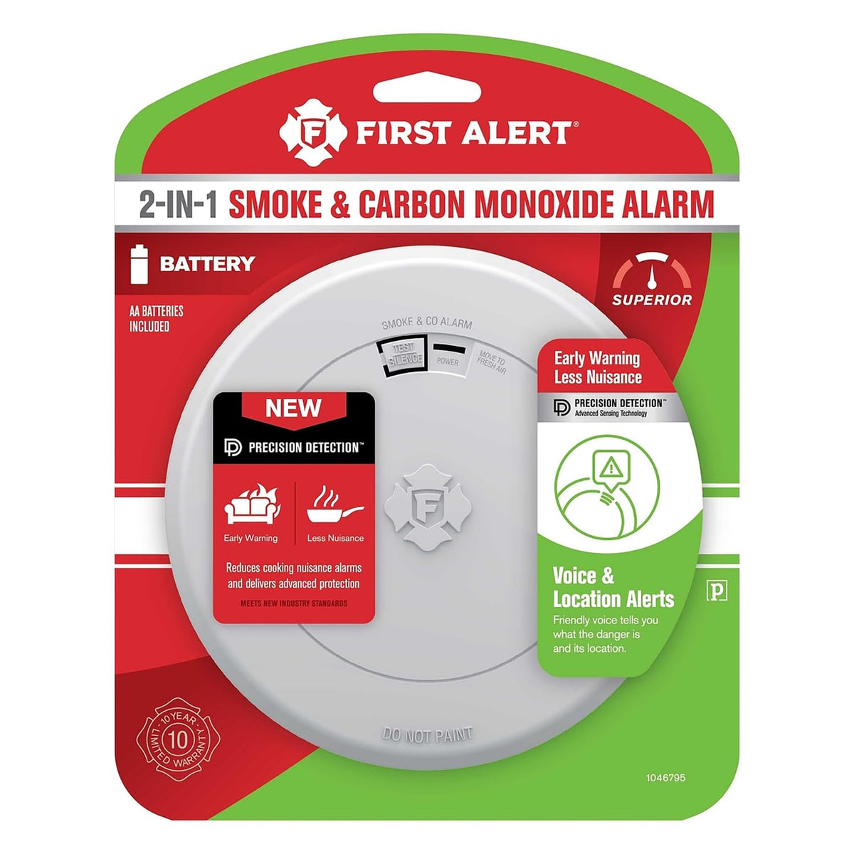 Battery-Powered Photoelectric Smoke and Carbon Monoxide Detector E15776