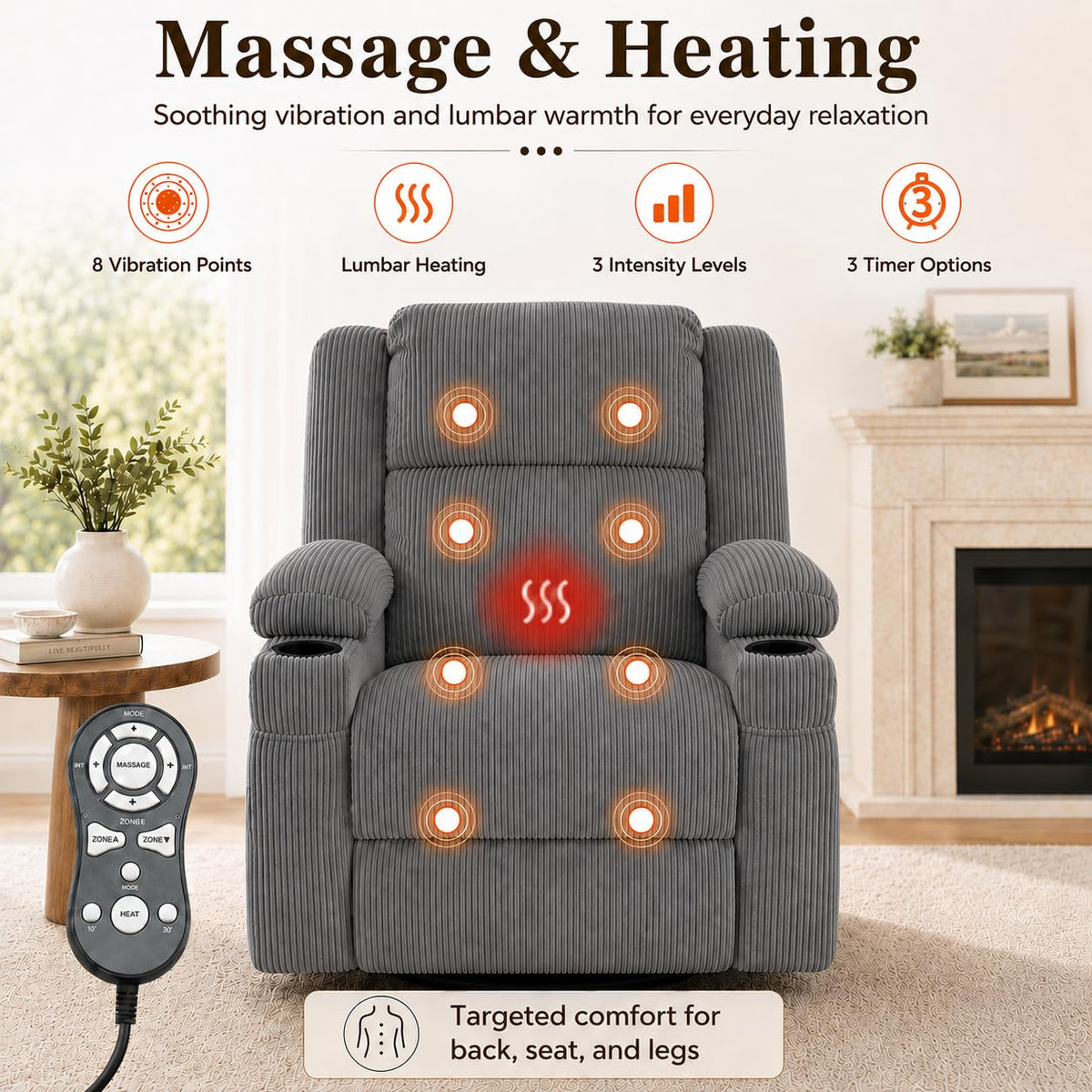 Grey Swivel Rocker Recliner N946