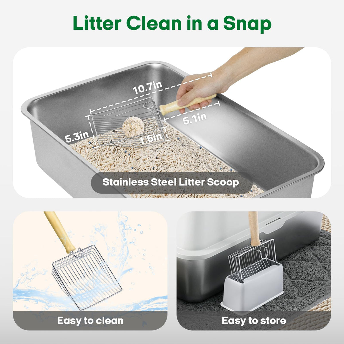 Stainless Steel Extra Large Top Entry Cat Litter Box Set H22471