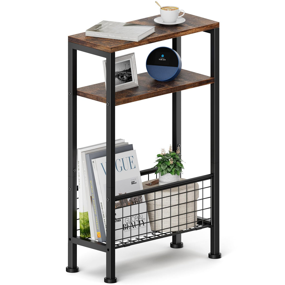 Narrow 3-Tier Wooden Side Table T758