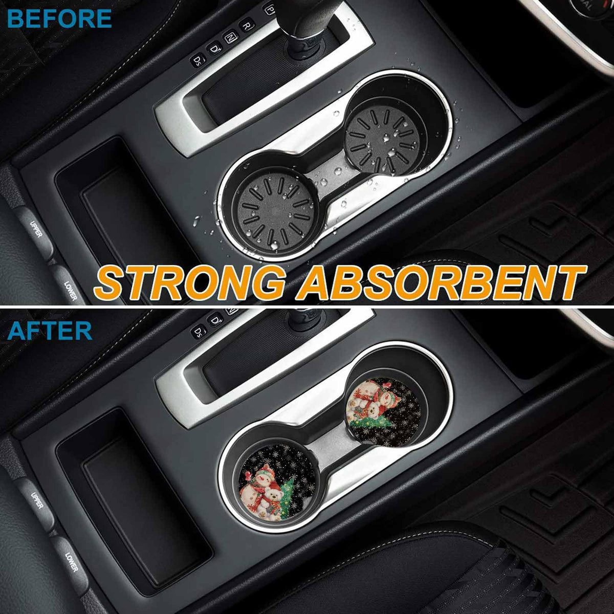 Black Ceramic Car Coasters 2 Piece Set V770165