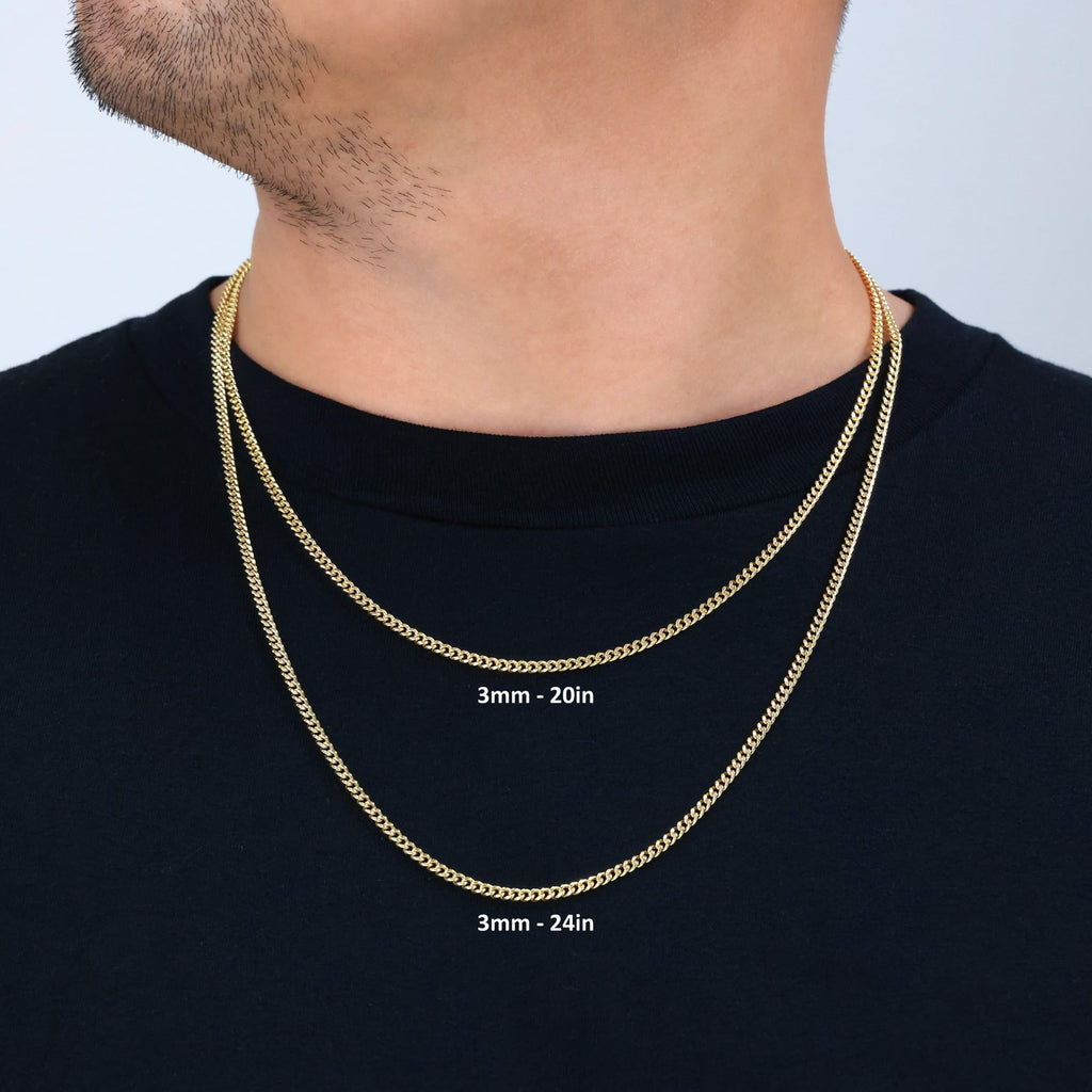 14k Yellow Gold Cuban Chain Necklace D9003