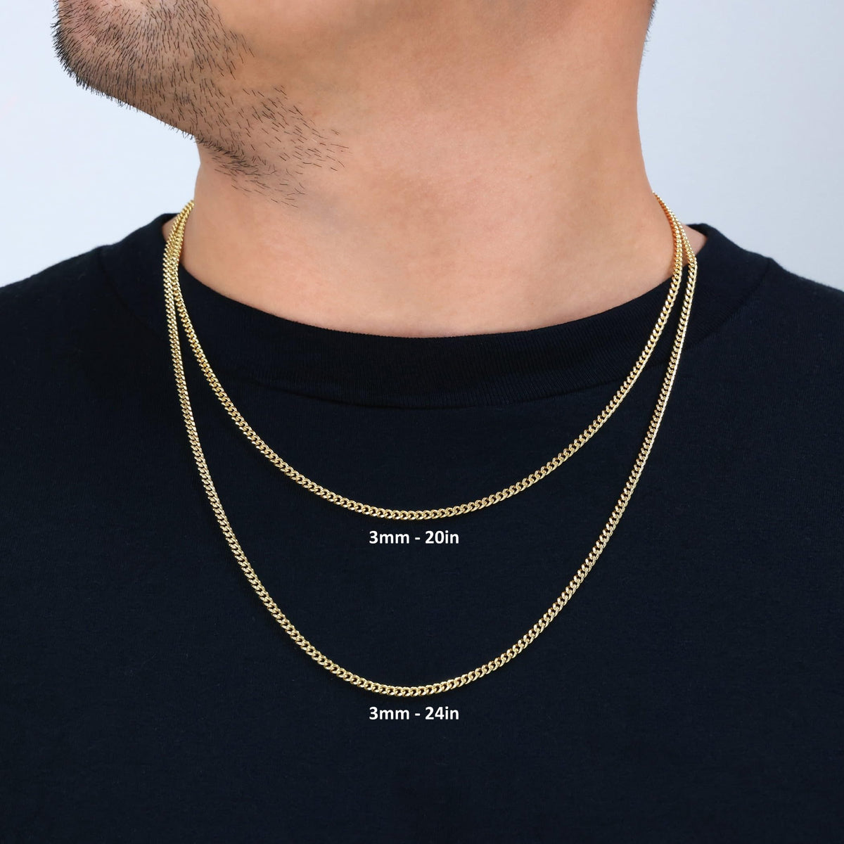 14k Yellow Gold Cuban Chain Necklace D9003