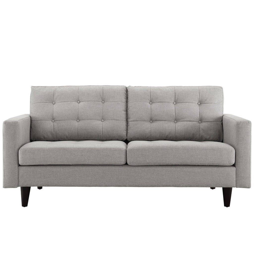 Light Gray Upholstered Fabric Loveseat R5326