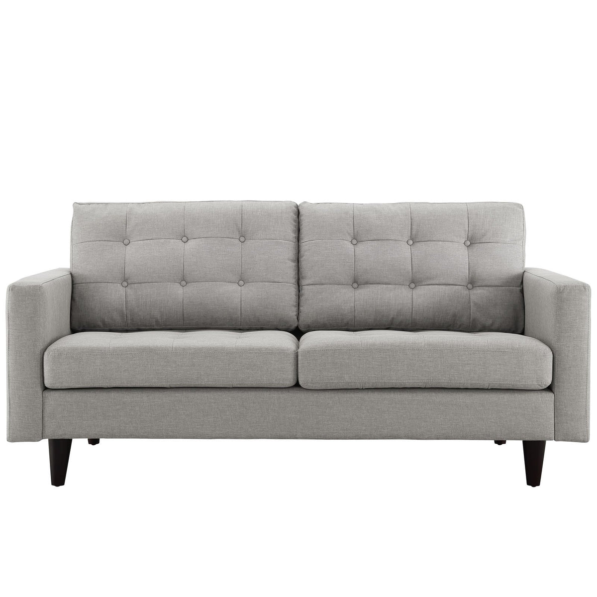 Light Gray Upholstered Fabric Loveseat R5326