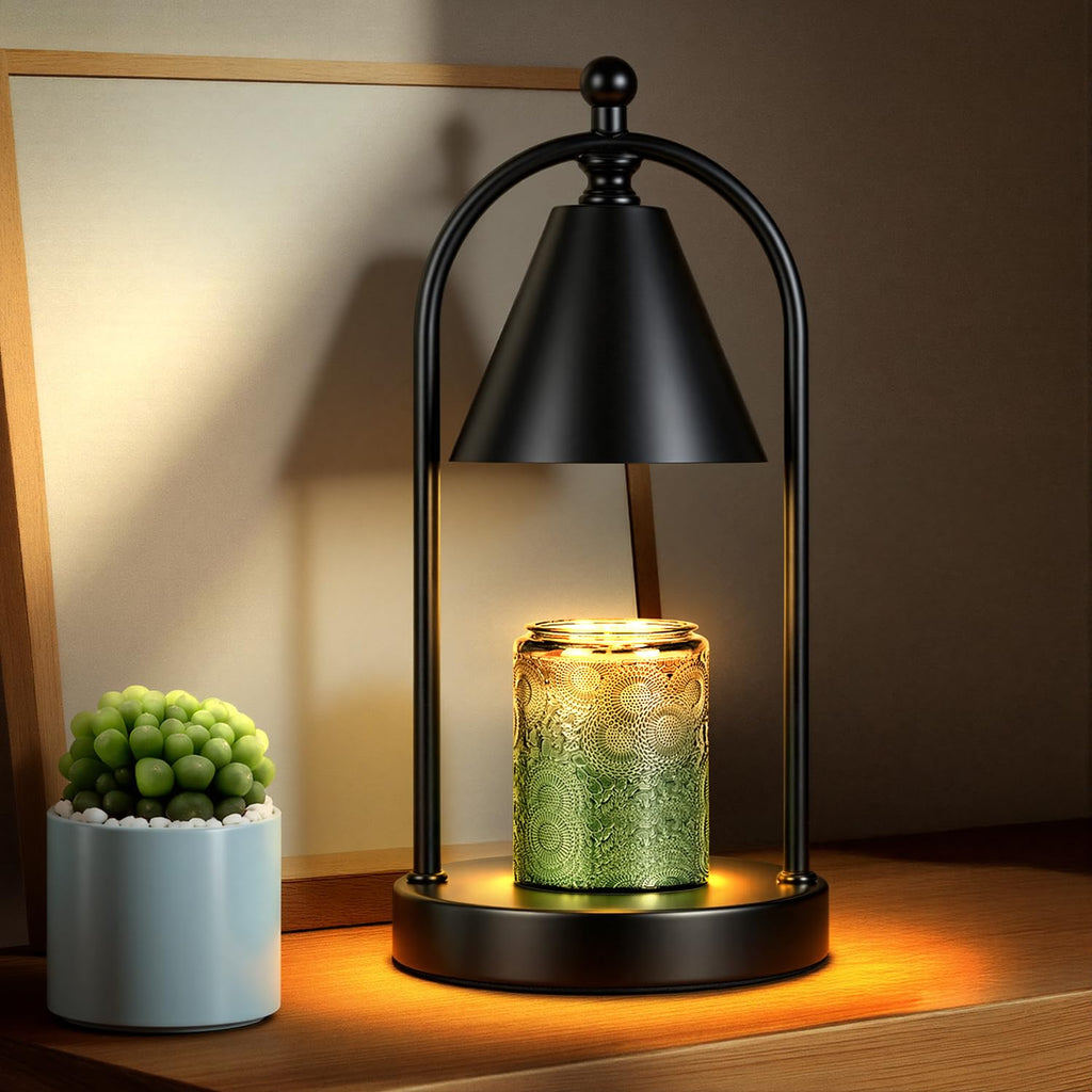 Black Candle Warmer Lamp with Timer I12386