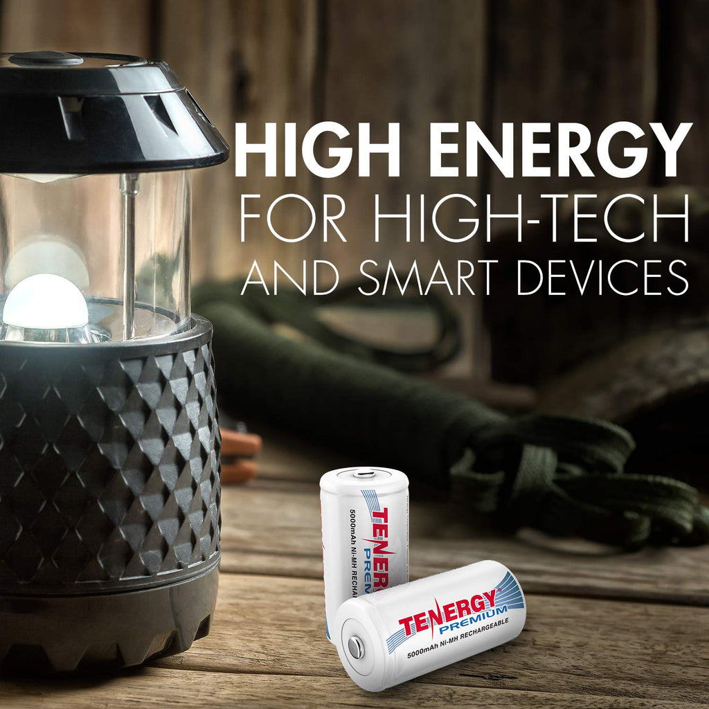 Rechargeable C Batteries and LCD Smart Battery Charger, 4 Pack O202