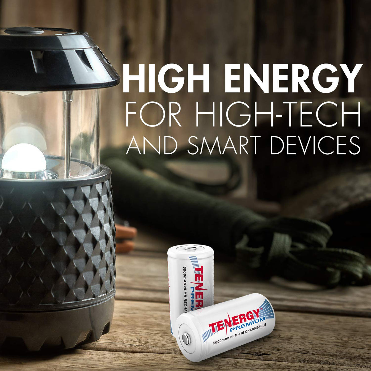 Rechargeable C Batteries and LCD Smart Battery Charger, 4 Pack O202