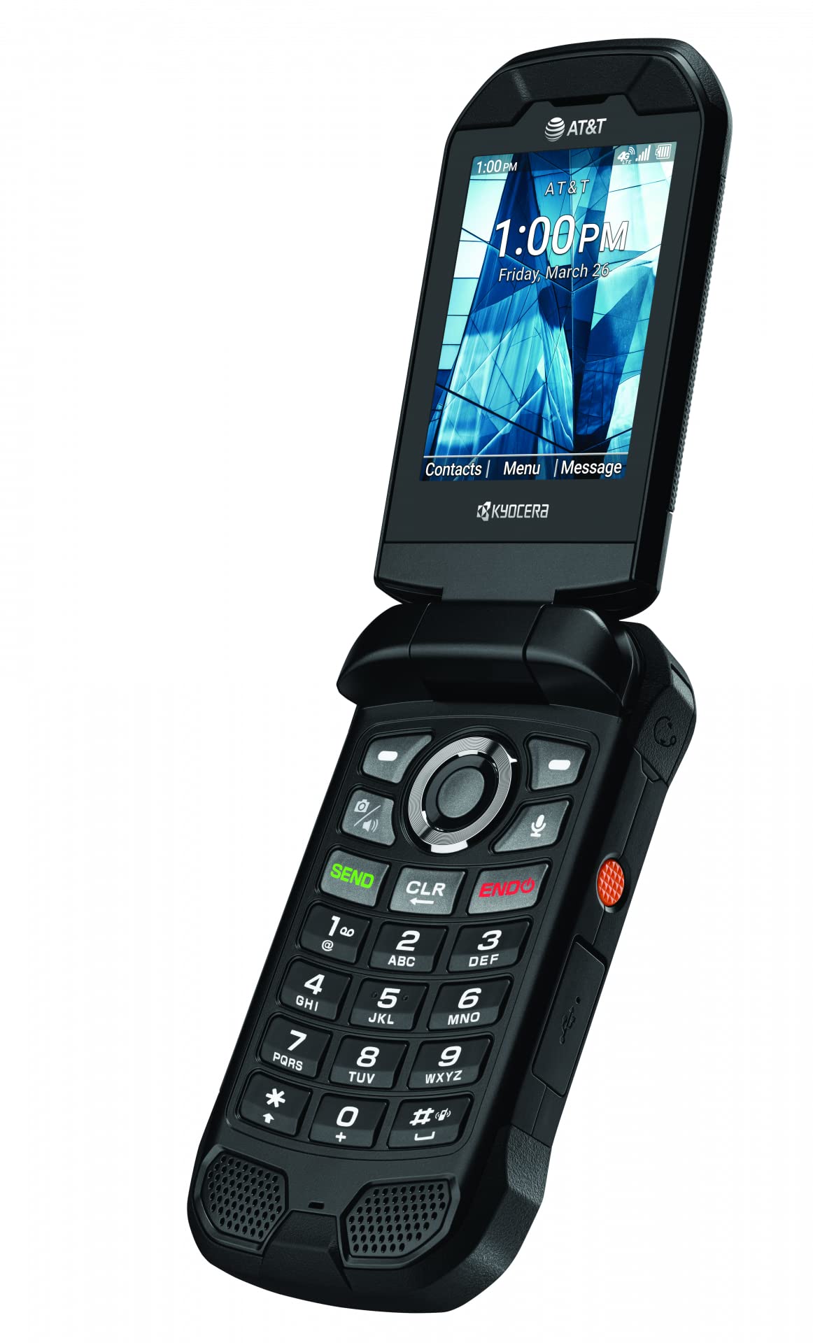Black Rugged 4G LTE Flip Phone R4475