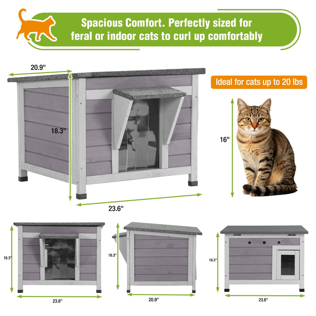 Outdoor Cat House with Insulated Liner B963