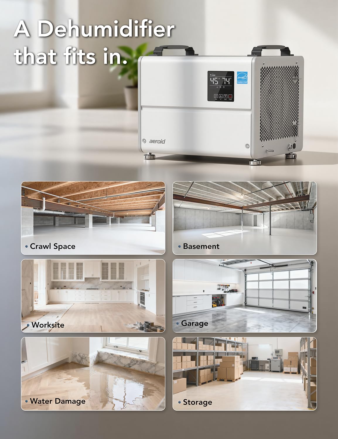 70 Pints Commercial Dehumidifier with Pump and Drain T8369