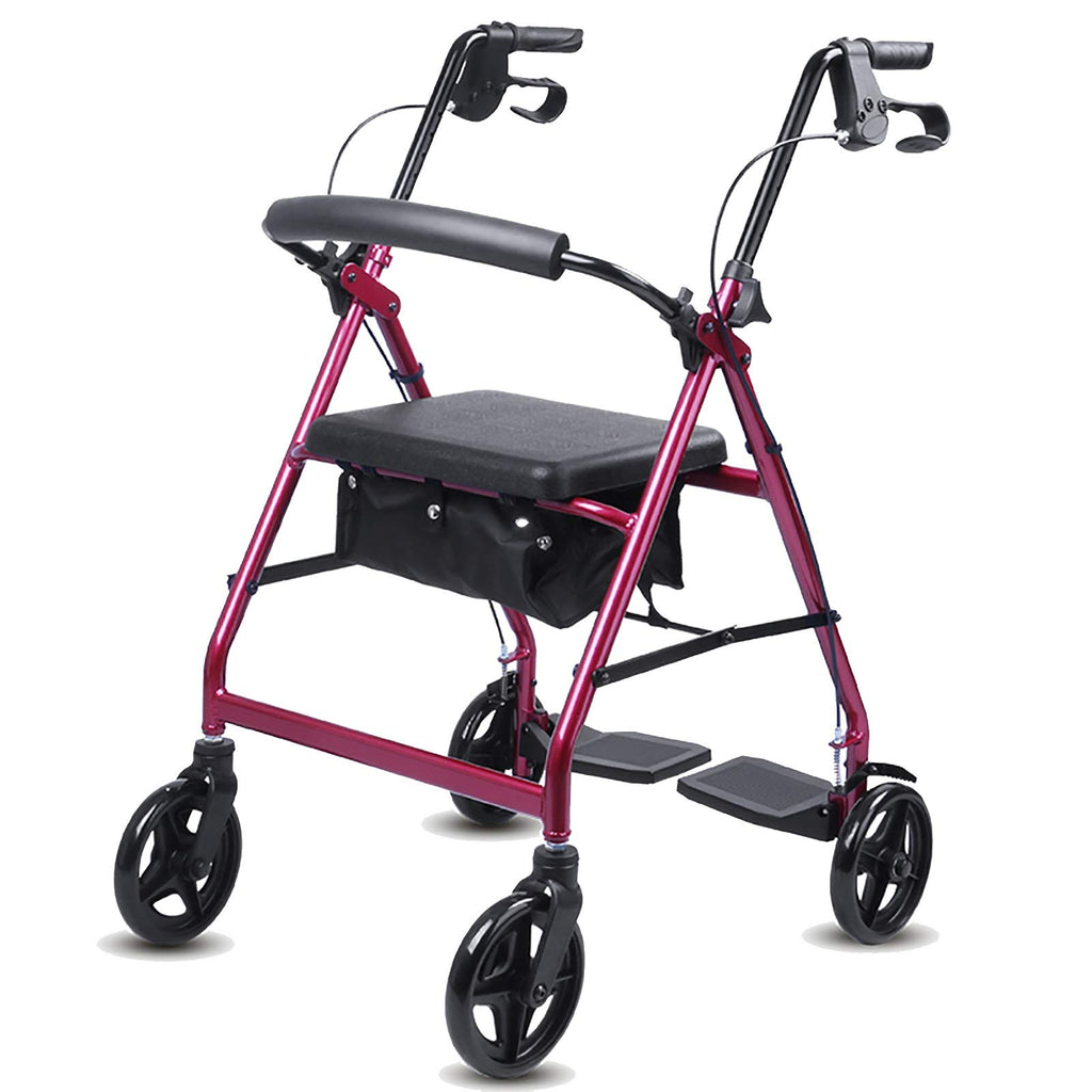 Blue Rolling Walker with Seat Basket Brakes R282416
