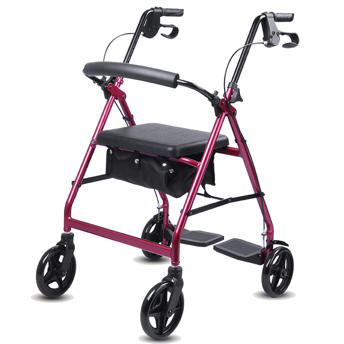 Blue Rolling Walker with Seat Basket Brakes R282416