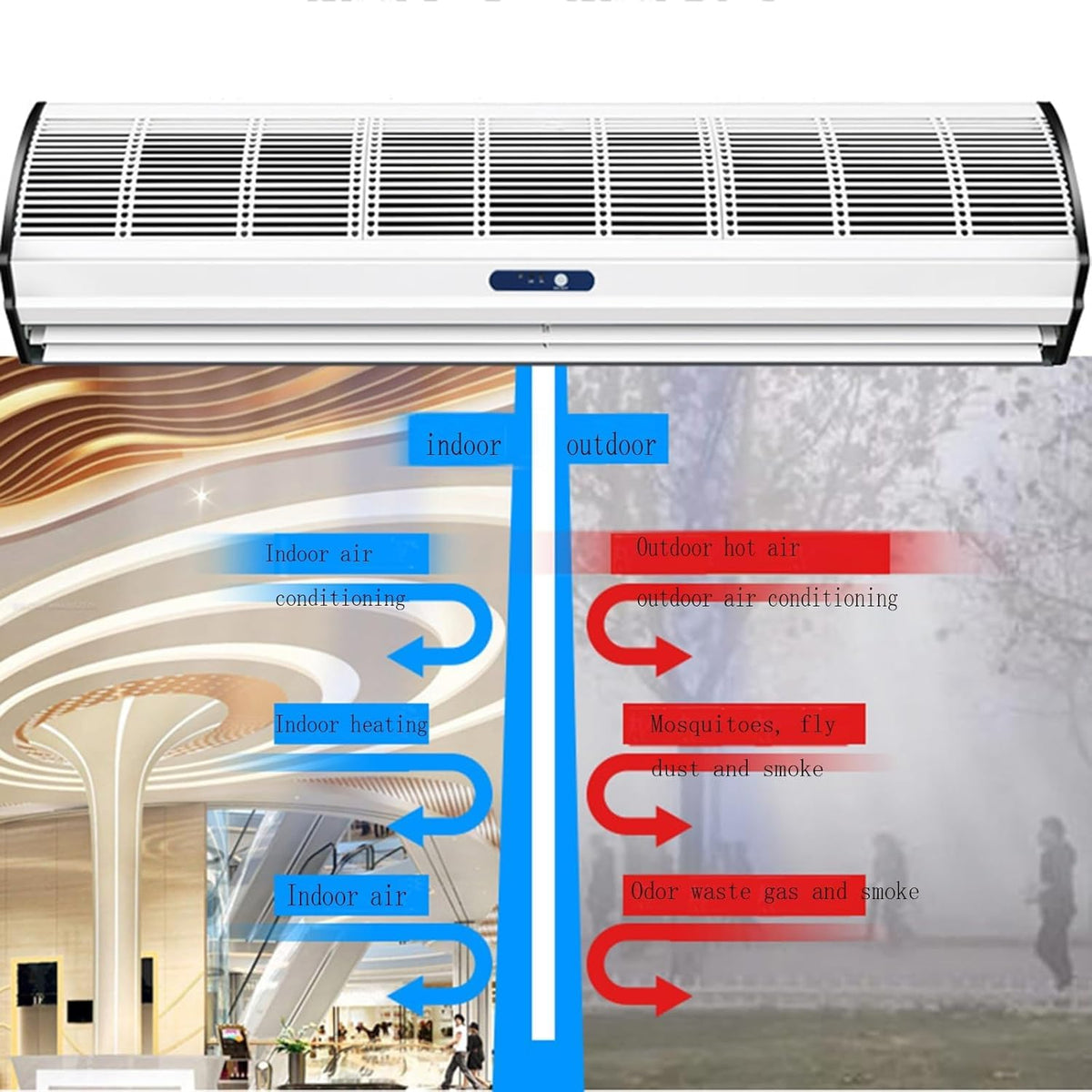 Wall-mounted Air Curtain Fan with Remote Control B4324