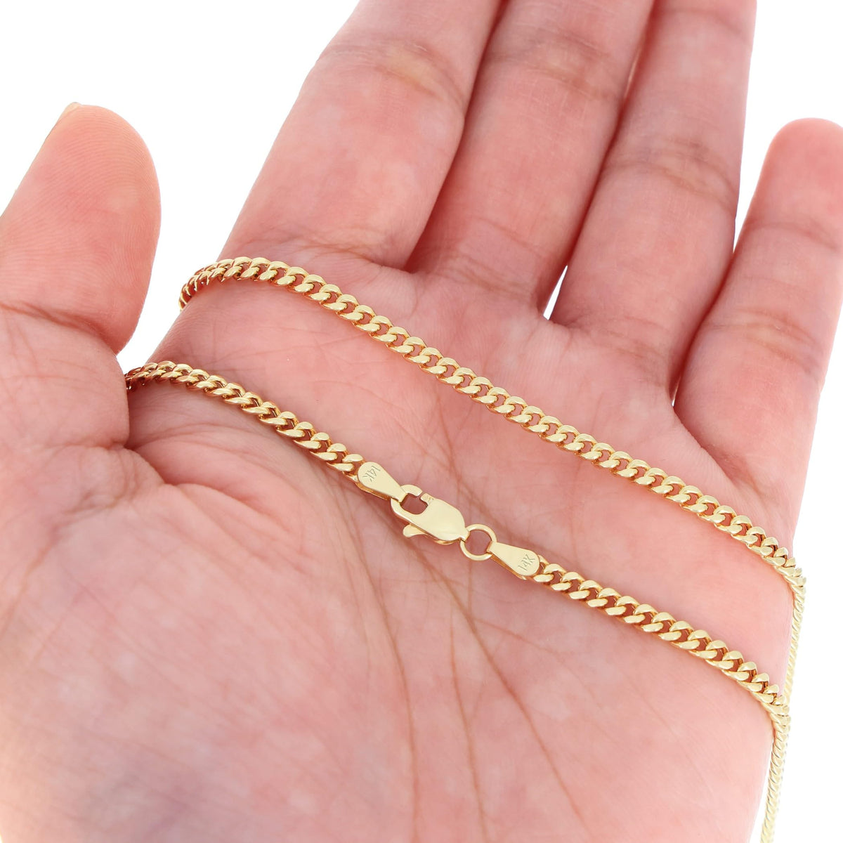 14k Yellow Gold Cuban Chain Necklace D9003