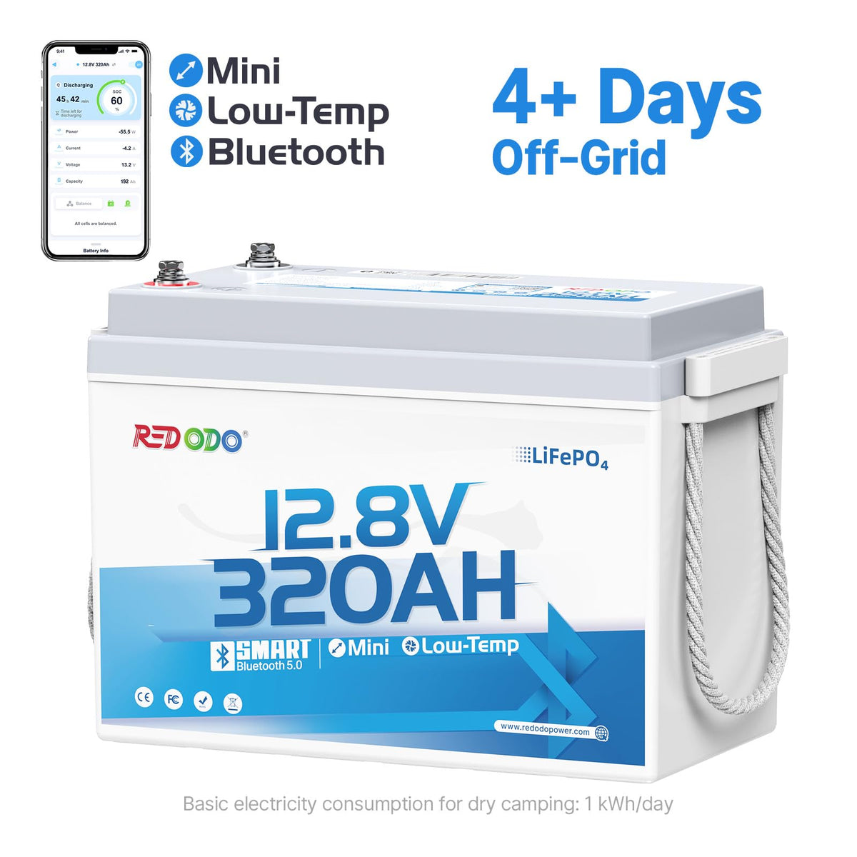 12V 320Ah LiFePO4 Battery H77558