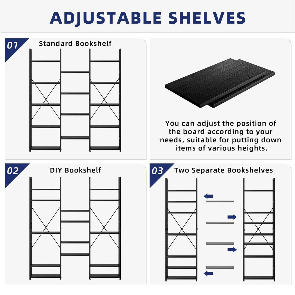 Black 5 Tier Bookshelf P54120