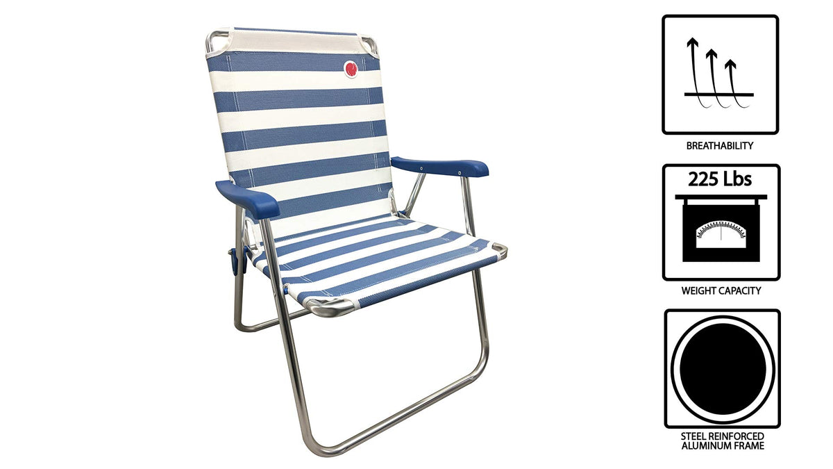 Folding Camp Lawn Chair 2 Pack Blue White Z233
