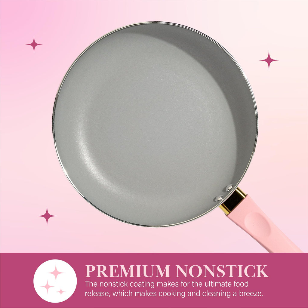 12 Piece Pink Nonstick Cookware Set R521408