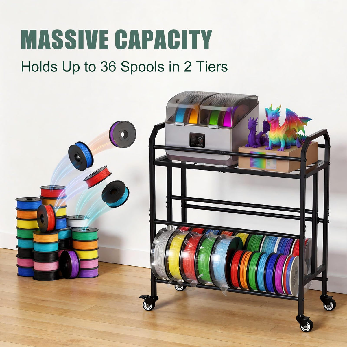 Filament Storage Rack with Wheels Y9871