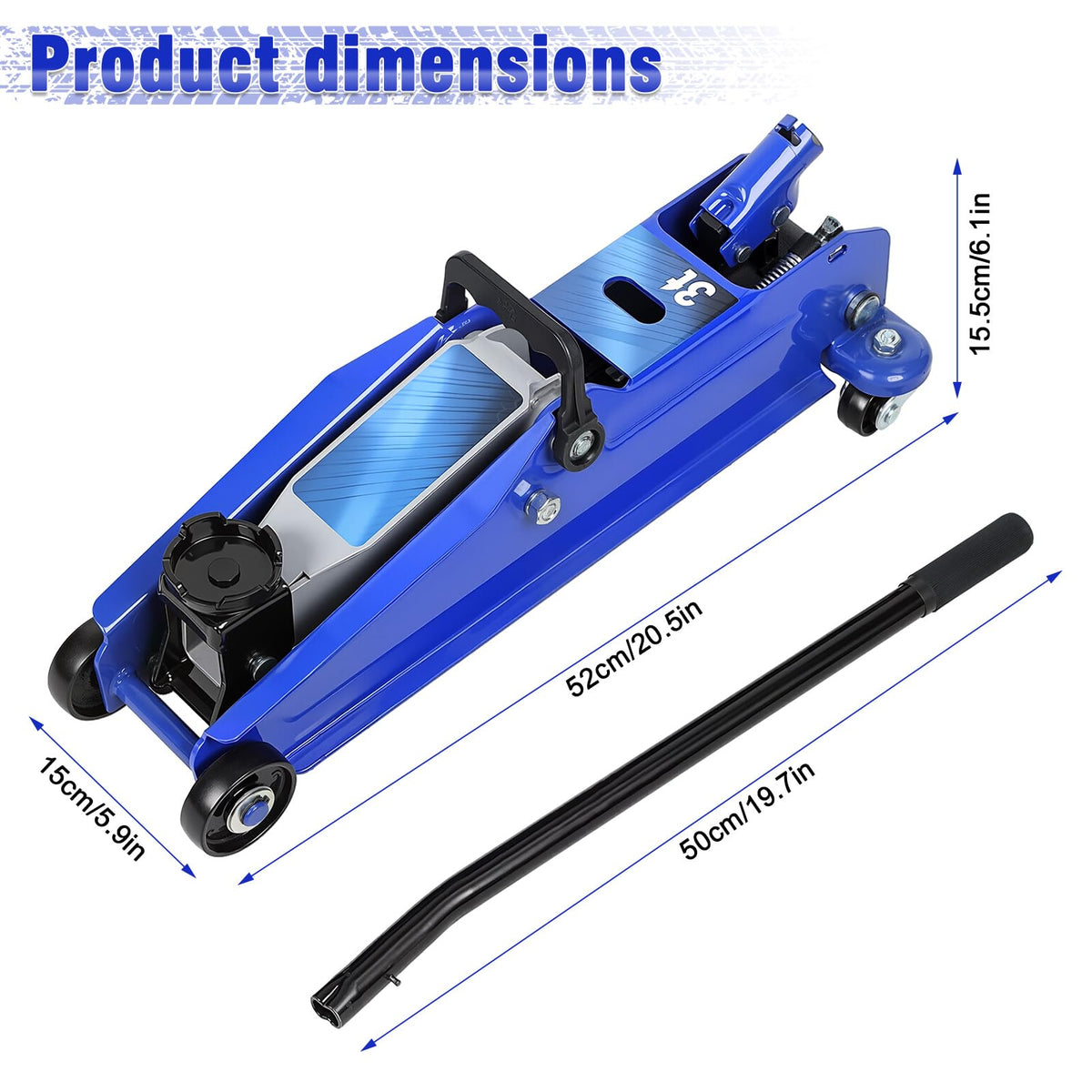 3 Ton Heavy Duty Steel Floor Jack M9898