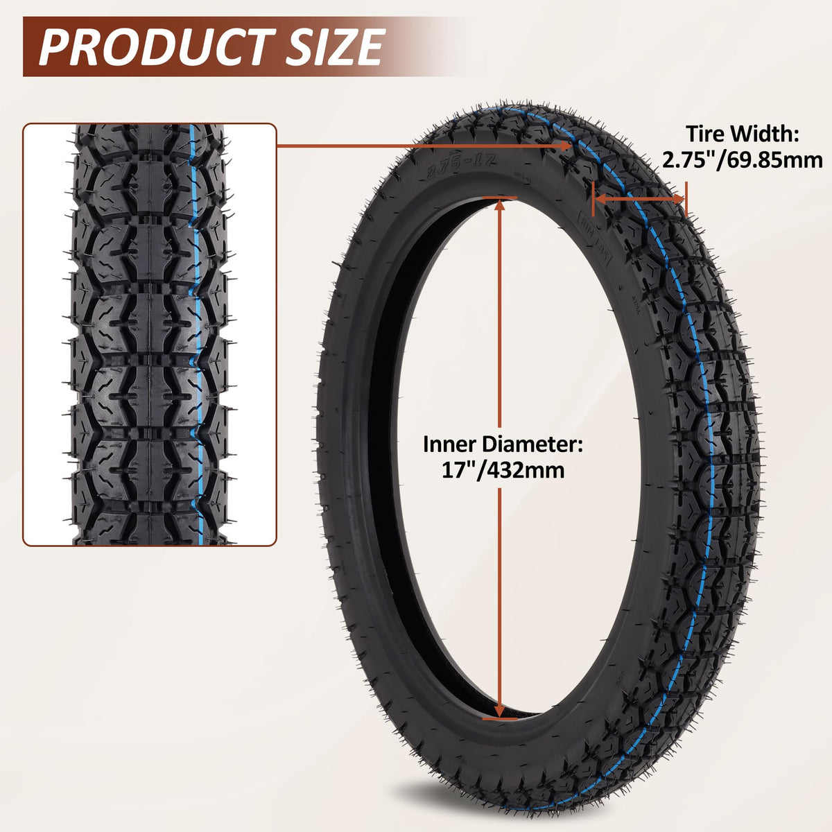 70/100-17 Tire and Inner Tube Set U57785