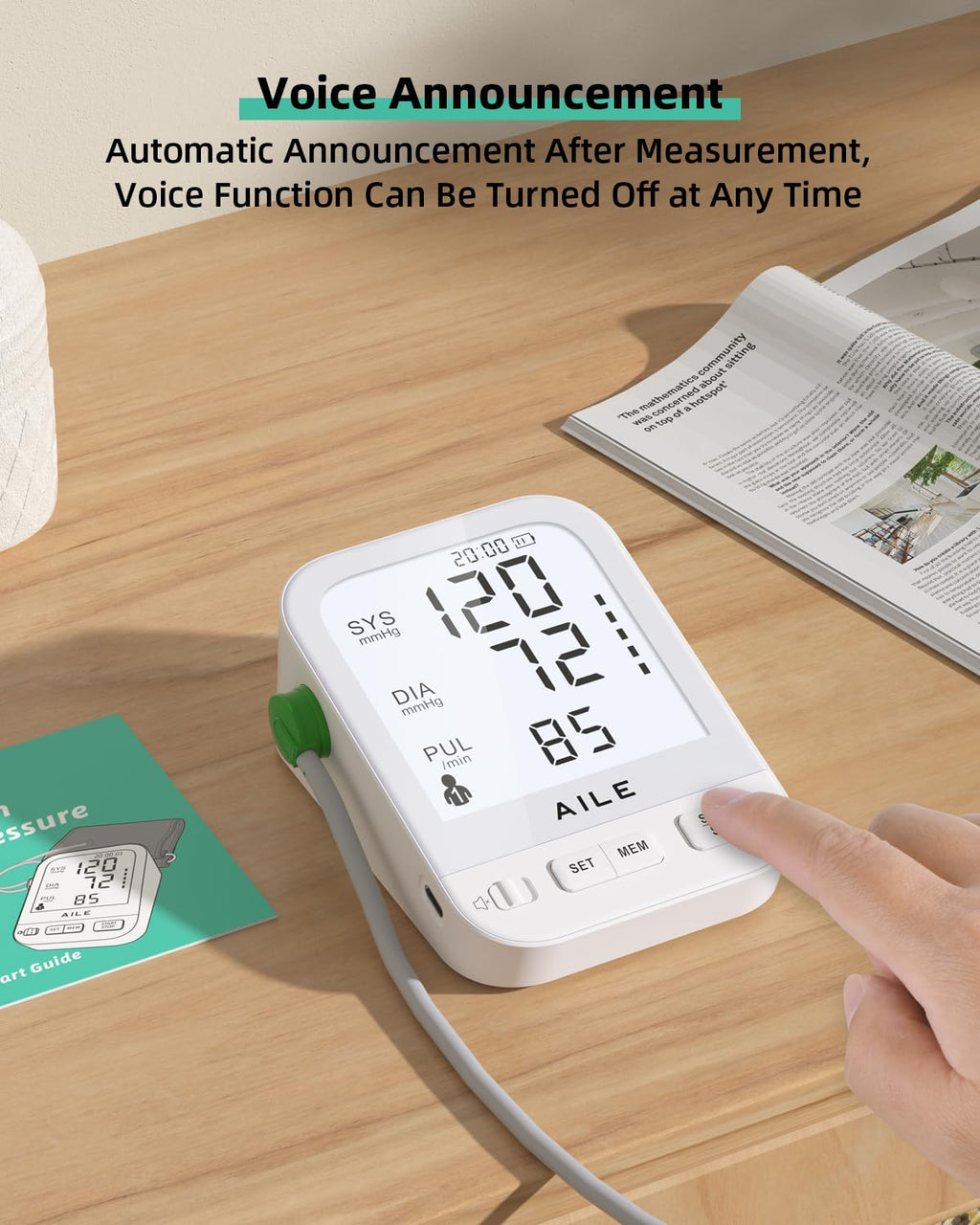 FDA Cleared Blood Pressure Monitor Large LCD Display Z549324