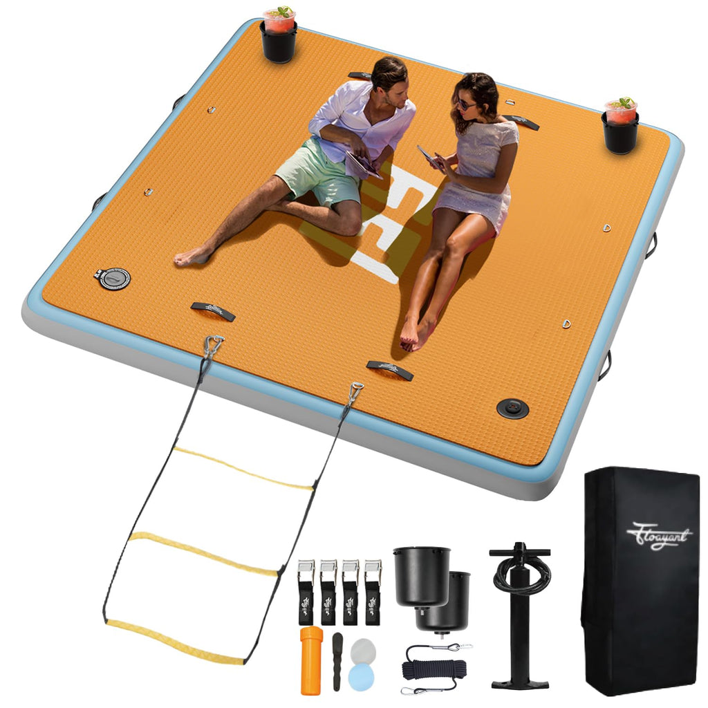 7×7' Inflatable Floating Dock with Soft Ladder C714