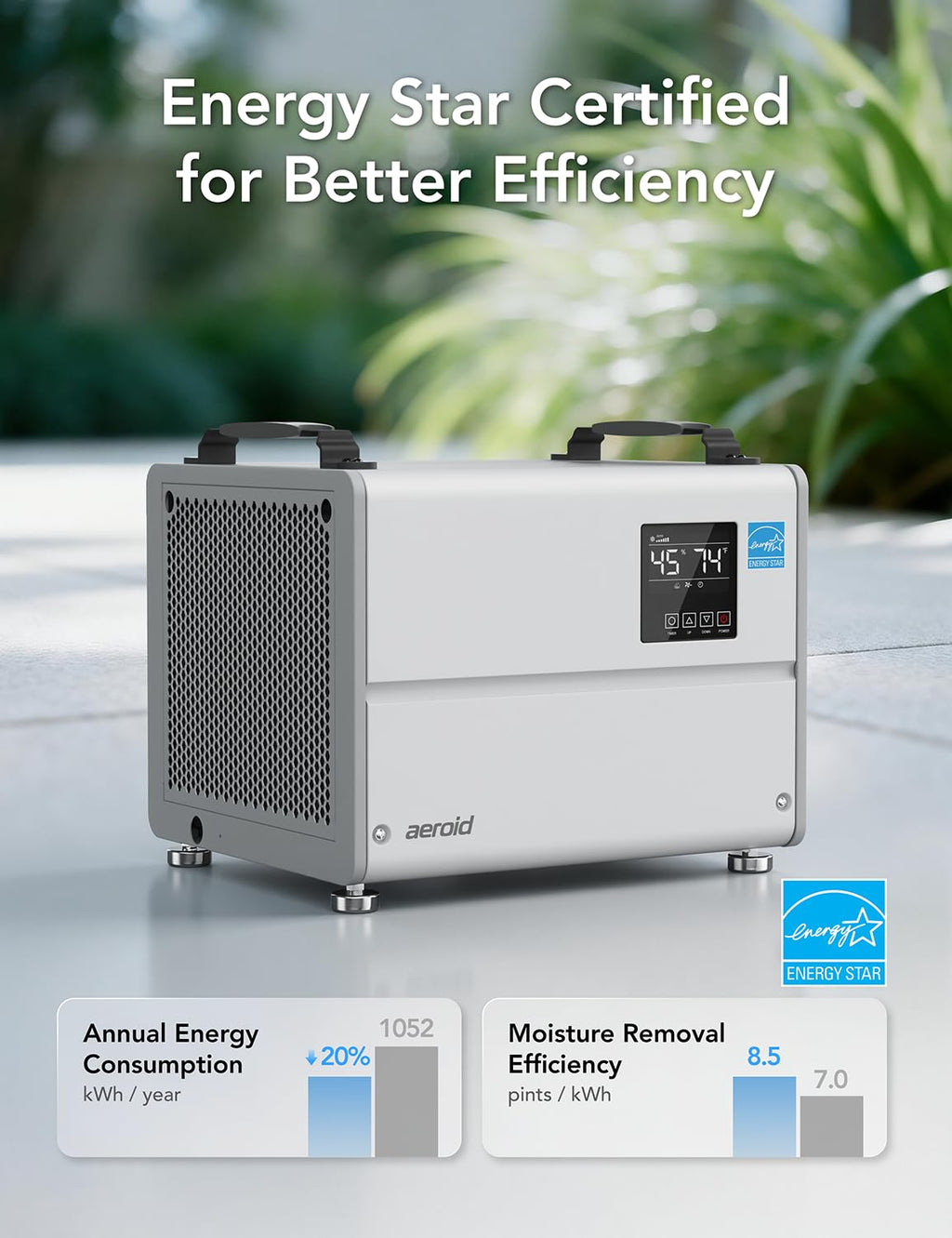 70 Pints Commercial Dehumidifier with Pump and Drain T8369