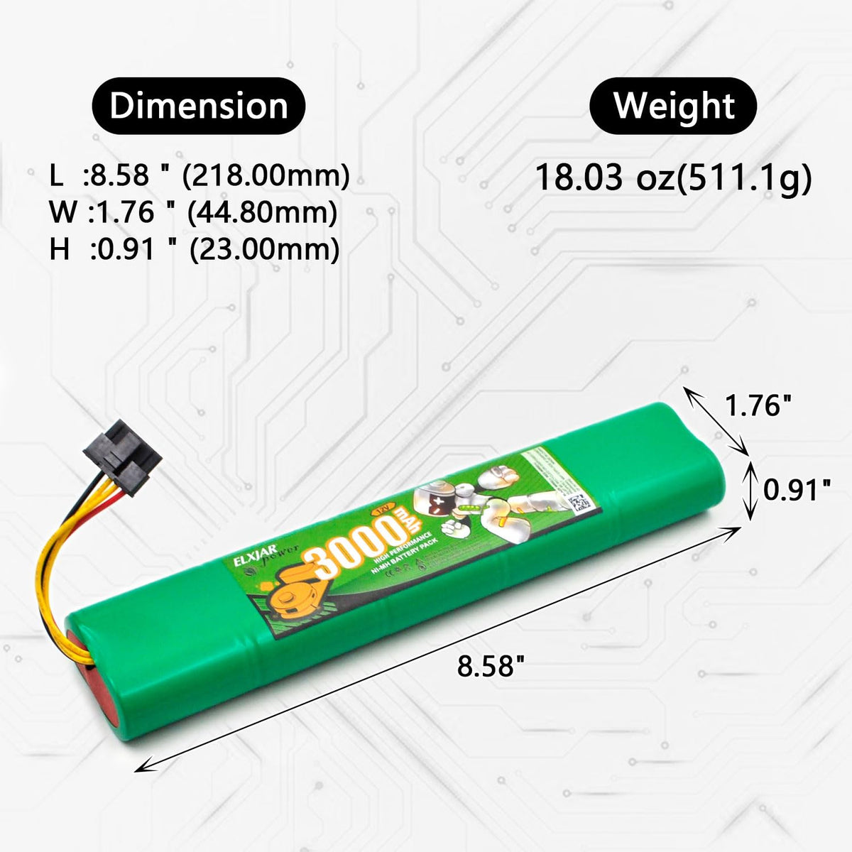 12V 3000mAh Ni-MH Battery X422