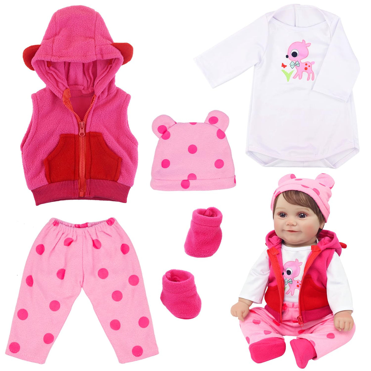 5 Pcs Baby Doll Clothes Set O29840