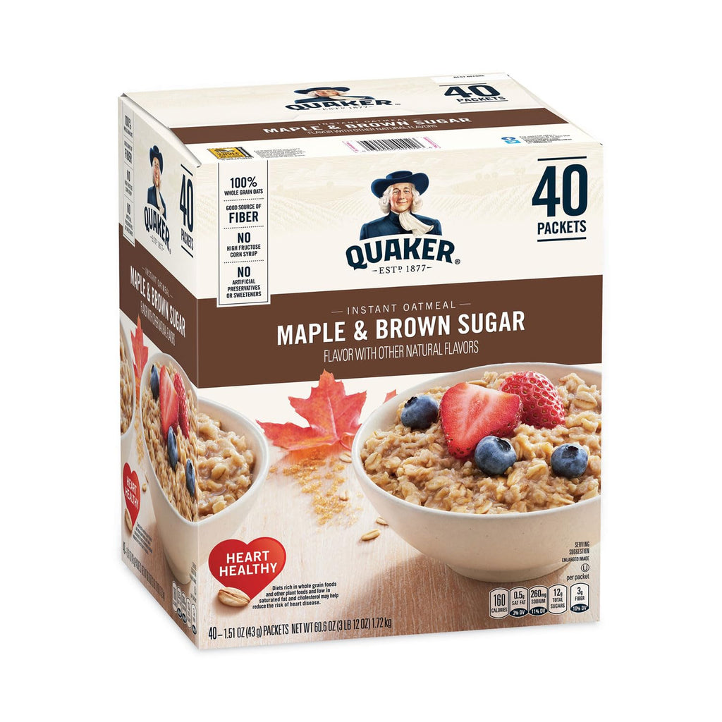 Instant Oatmeal Cereal, Maple and Brown Sugar, 40-1.51 oz packets X253832