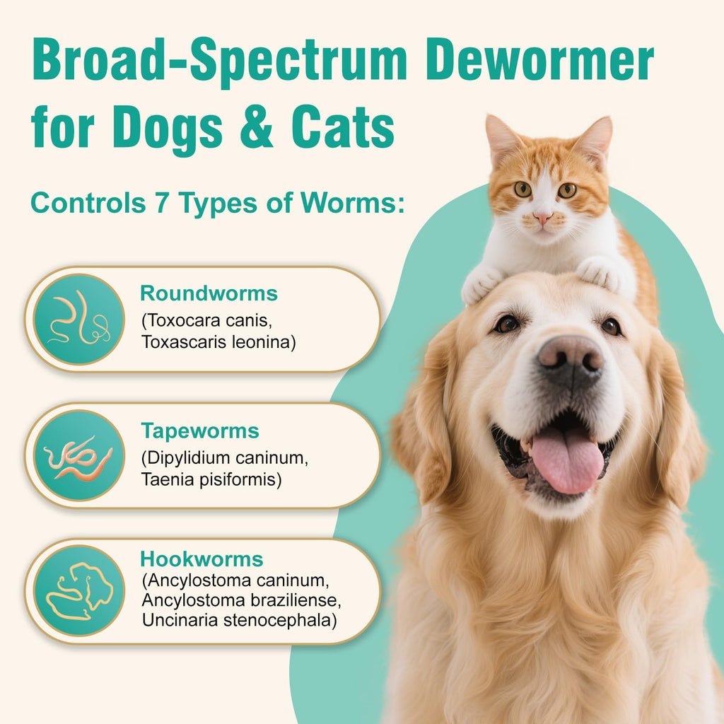 3-Way Dewormer for Dogs & Cats with Praziquantel & Pyrantel Pamoate M10944