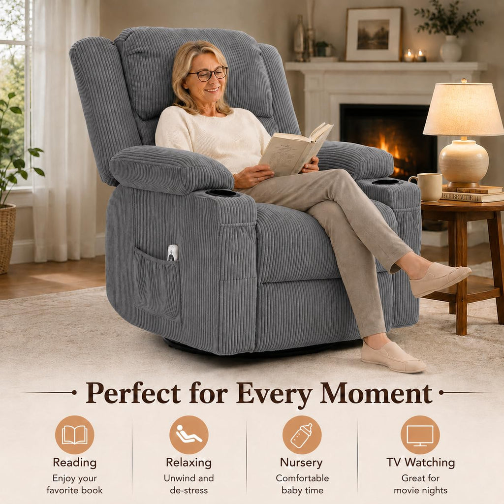 Grey Swivel Rocker Recliner N946