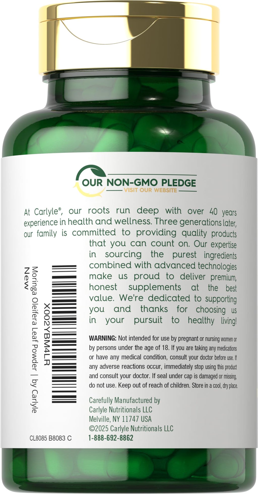 Moringa Oleifera Supplement 180 Capsules V562