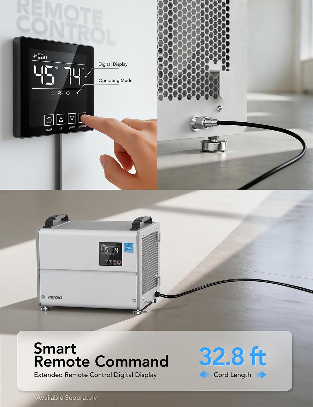 70 Pints Commercial Dehumidifier with Pump and Drain T8369