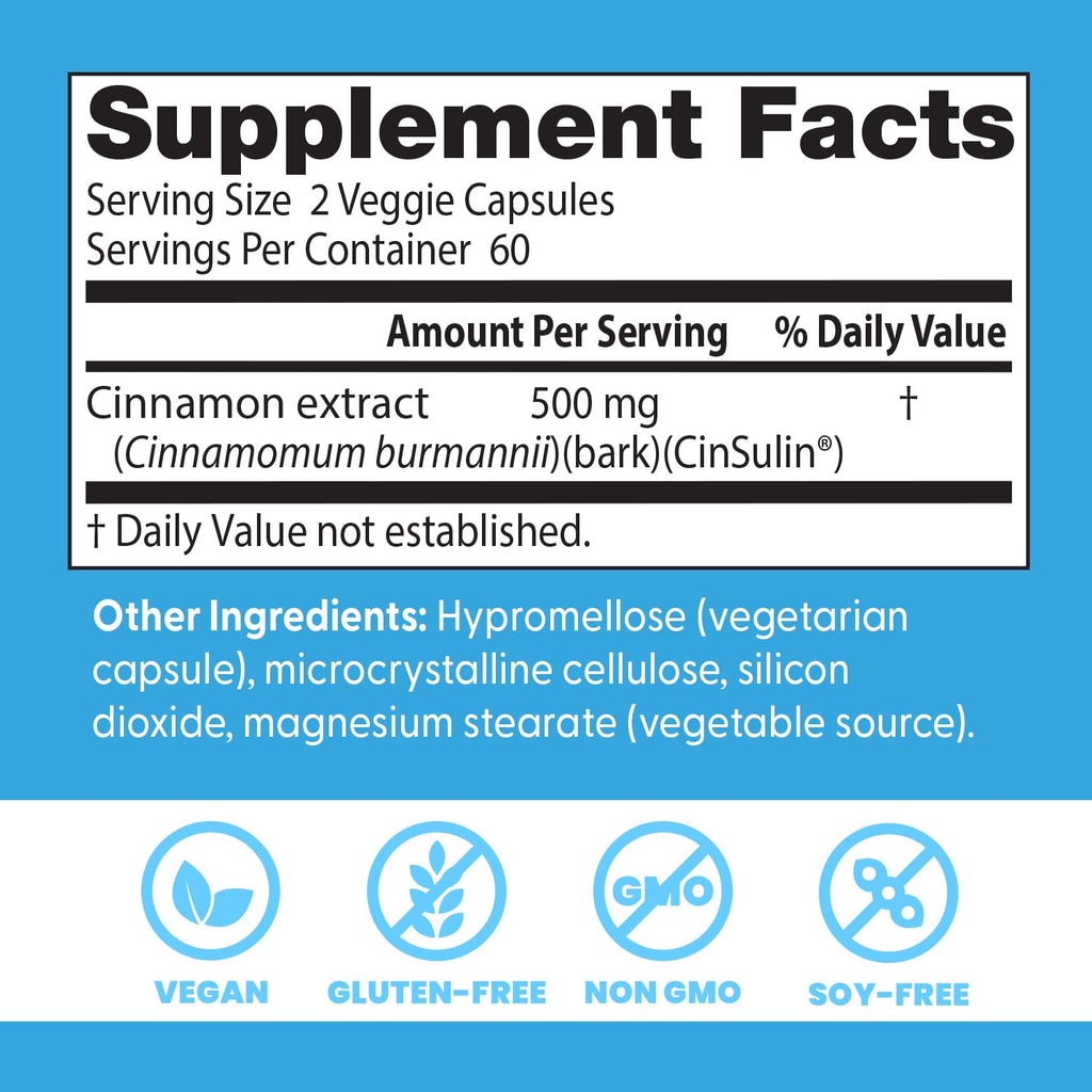 Cinnamon Bark Extract Capsules, 120 Veg Caps Z3034