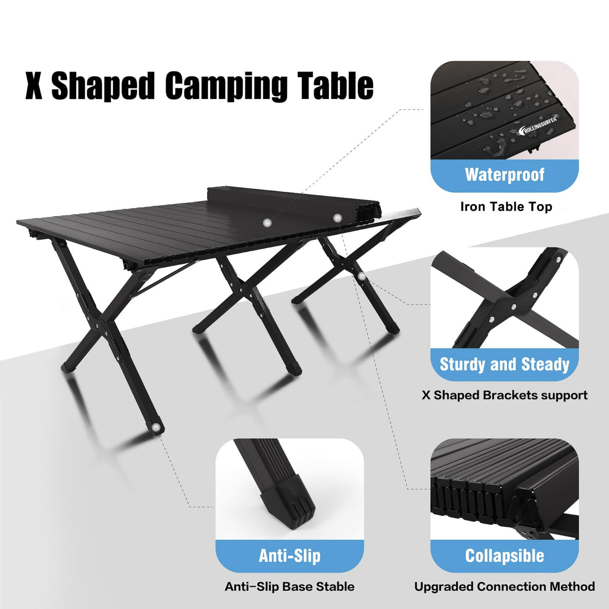 Folding Aluminum Camping Table with Carrying Bag K20051