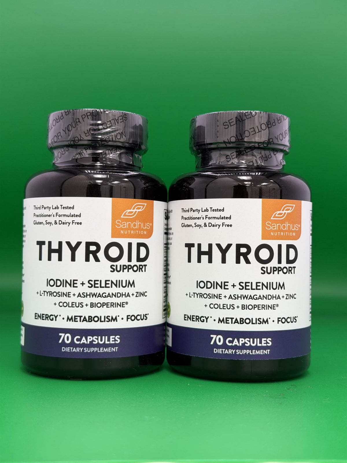 Thyroid Support with Selenium, Zinc, Iodine, L Tyrosine, Ashwagandha, 70 Count (Pack of 2) Q977067