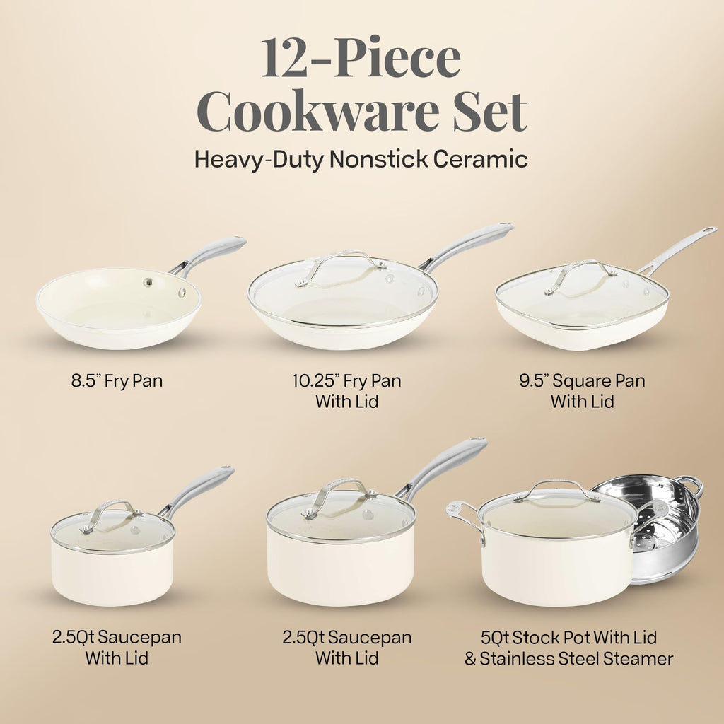12 Pc Non Stick Ceramic Cookware Set I2910