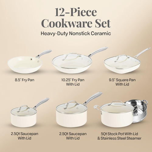 12 Pc Non Stick Ceramic Cookware Set I2910