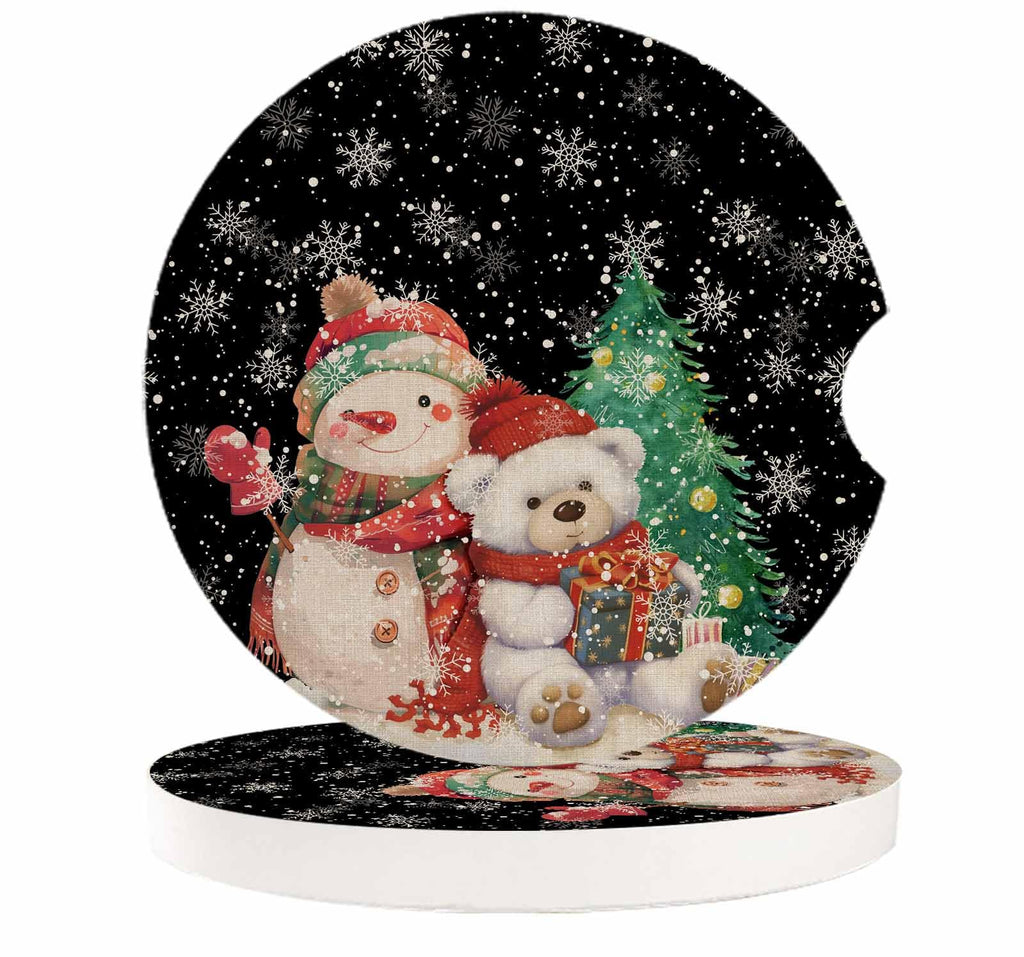 Black Ceramic Car Coasters 2 Piece Set V770165
