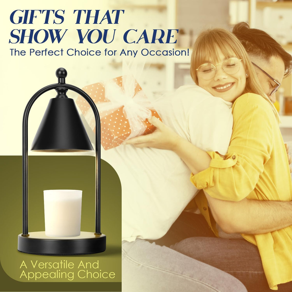 Black Candle Warmer Lamp with Timer I12386