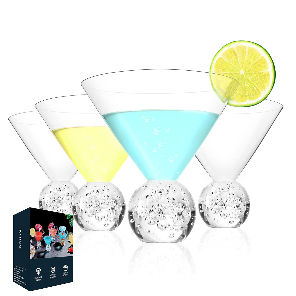 10oz Stemless Martini Glasses Set of 4 X69167