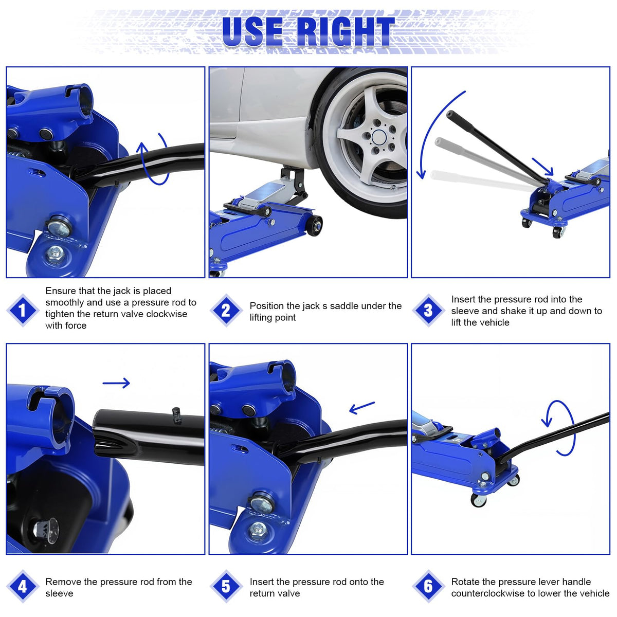 3 Ton Heavy Duty Steel Floor Jack M9898