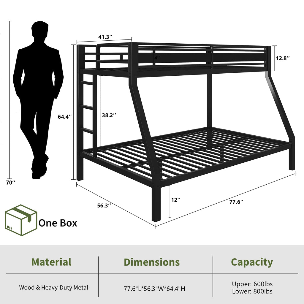 Black Twin Over Full Size Bunk Beds G61287