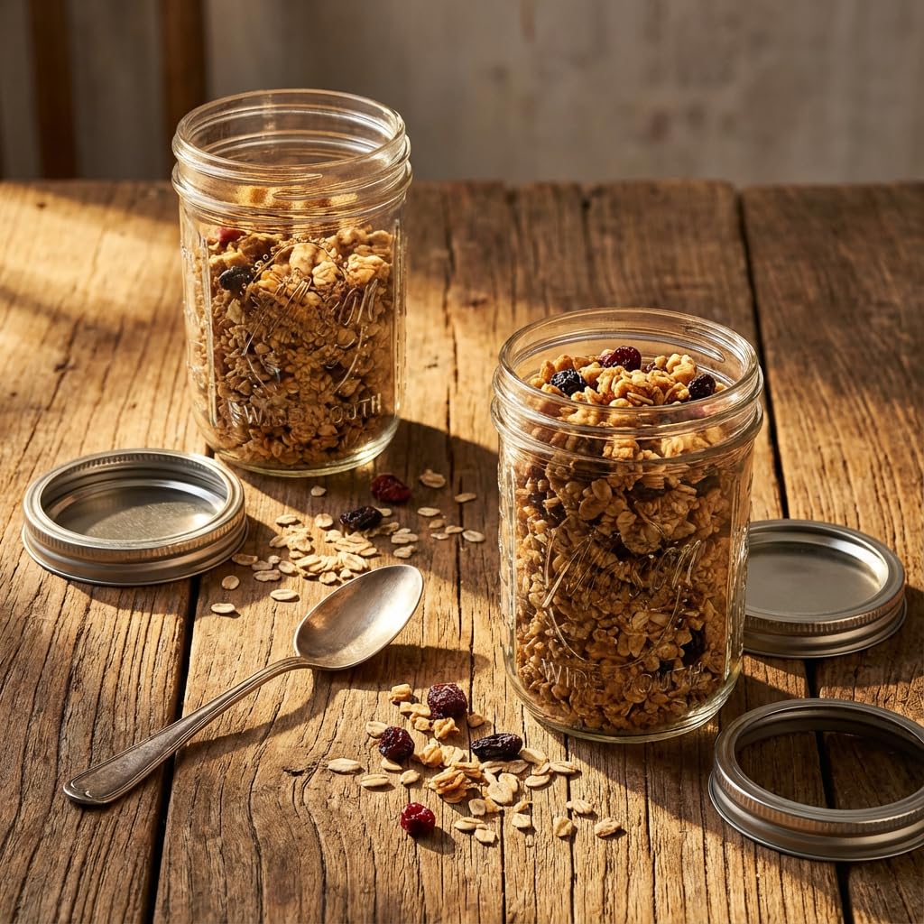 12 Pack 16 oz Wide Mouth Glass Mason Jars with Lids E2734