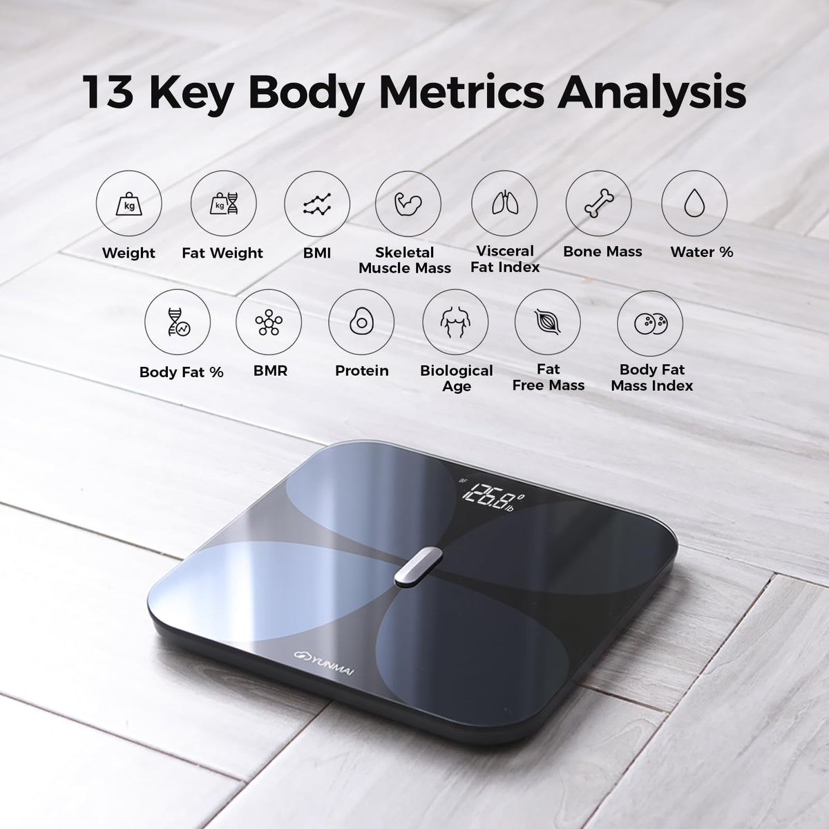 Smart Bluetooth Body Composition Scale 400lb F242