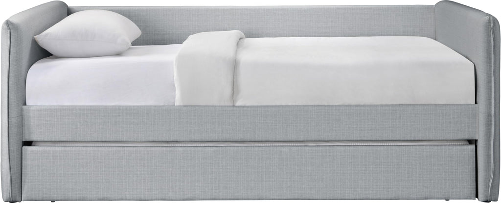 Light Grey Linen Textured Twin Daybed with Trundle M697623
